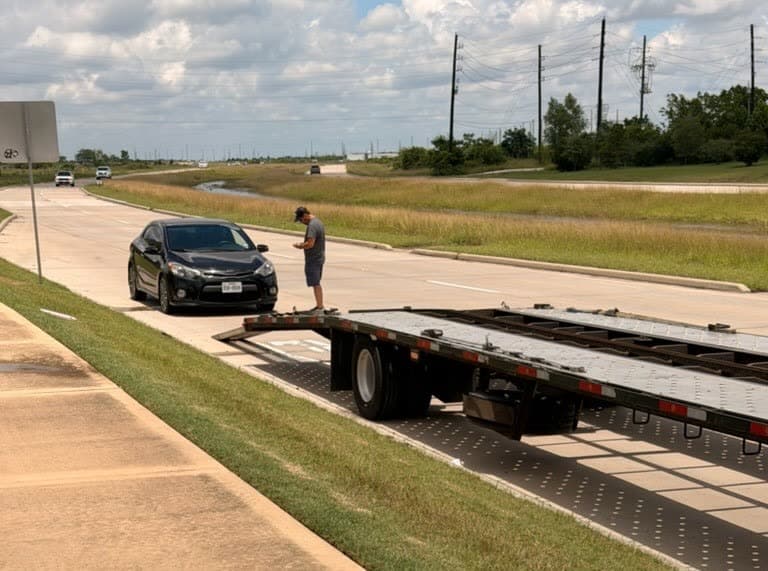 Car carrier truck loaded for a Fulshear, TX to West Lafayette, IN shipment
