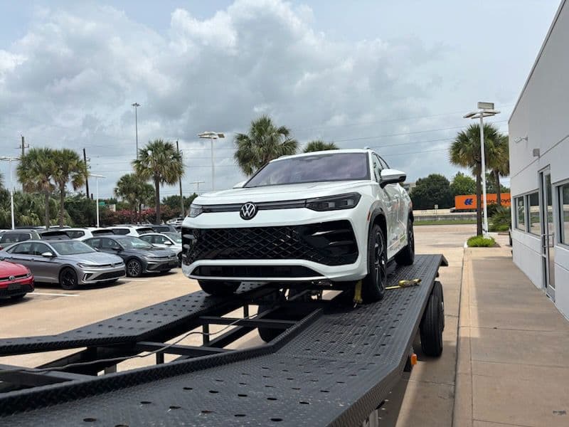 Vehicle loaded for auto transport in Houston, TX
