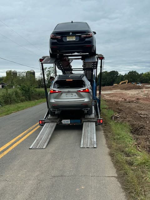 Lexus NX300 prepared for open carrier transport from Texas to Virginia